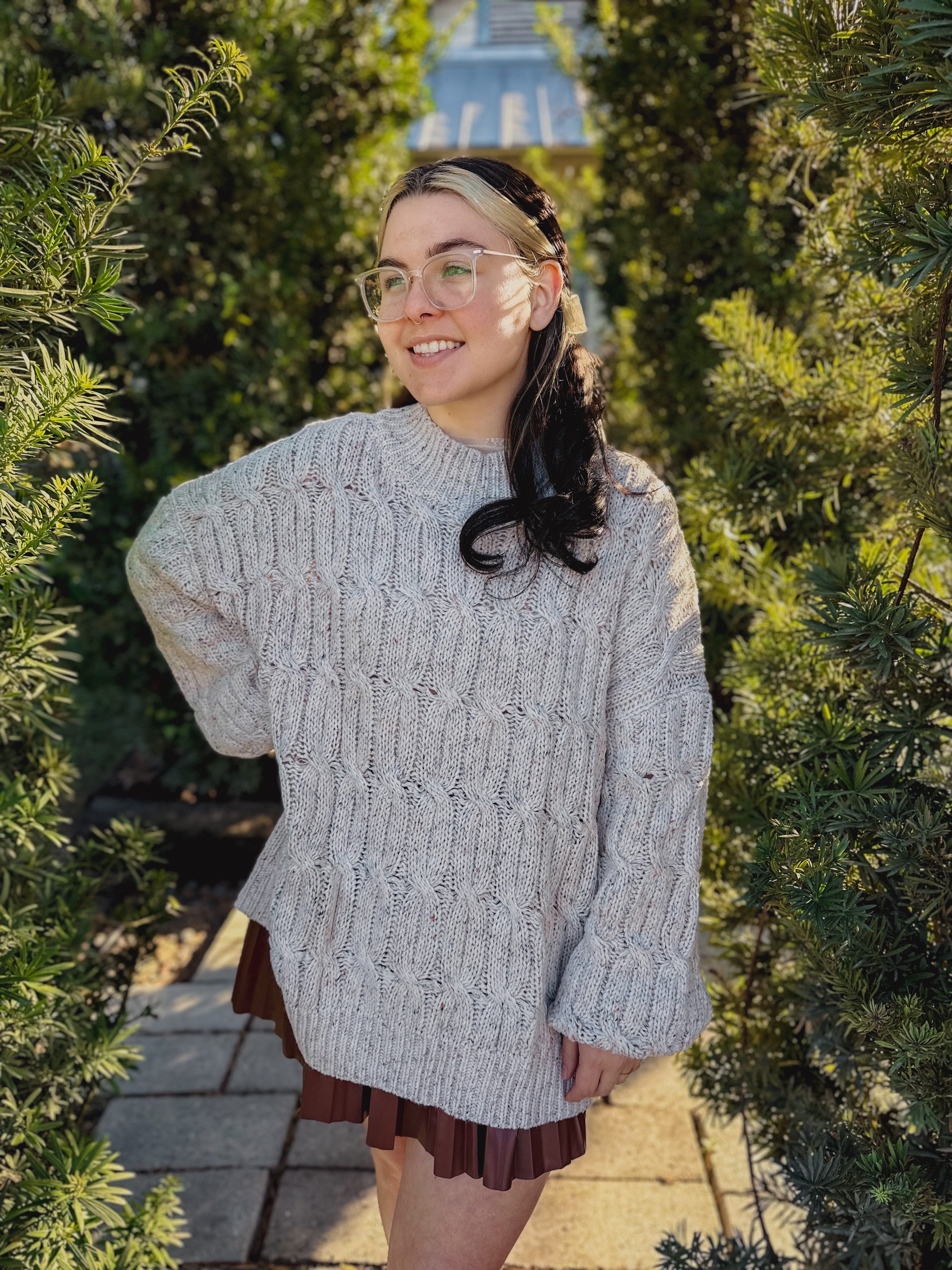 Lisa” Cable Knit Sweater Plus Size – Cottage Under the Oaks