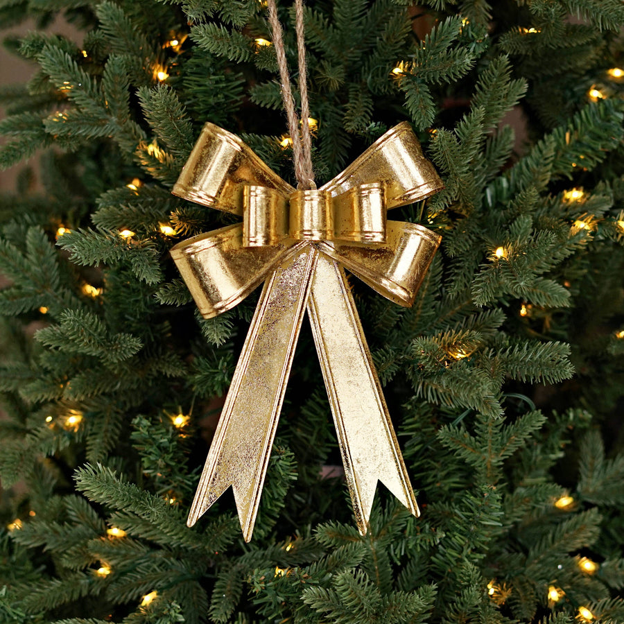 Gold Metal Bow Ornament