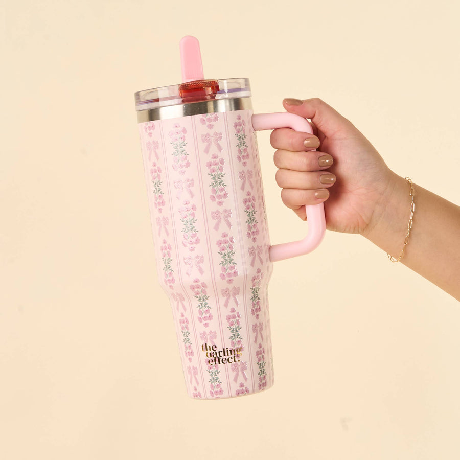 40 oz Flip Straw Tumbler-Oh So Fancy Pink