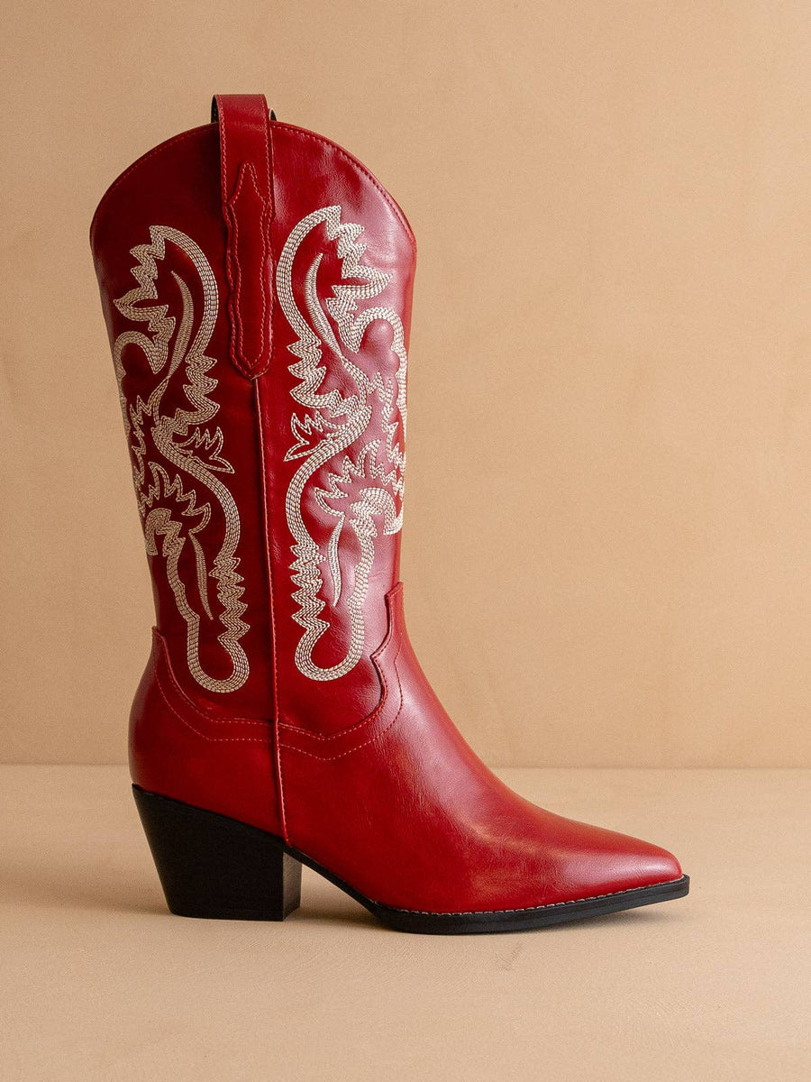 “Amaya” Cherry Western Boots