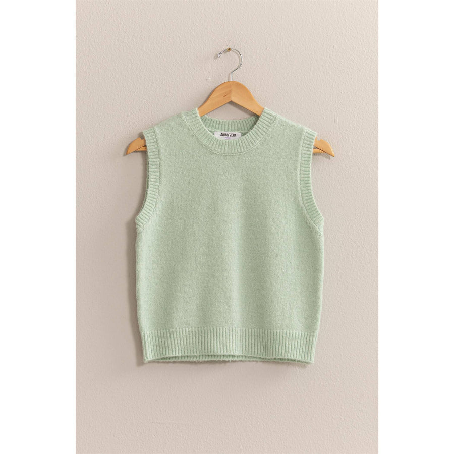 “Alora” Mint Sleeveless Knitted Tank