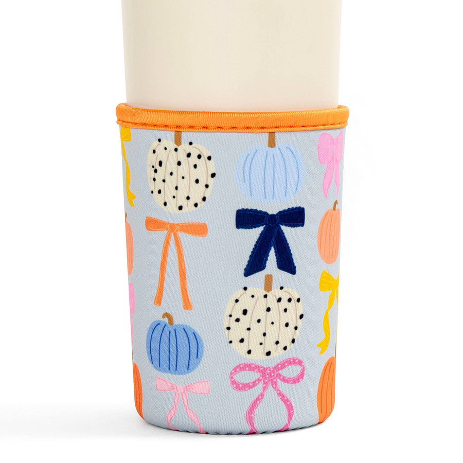 Fall Pumpkins & Coquette Bows Drink Sleeve
