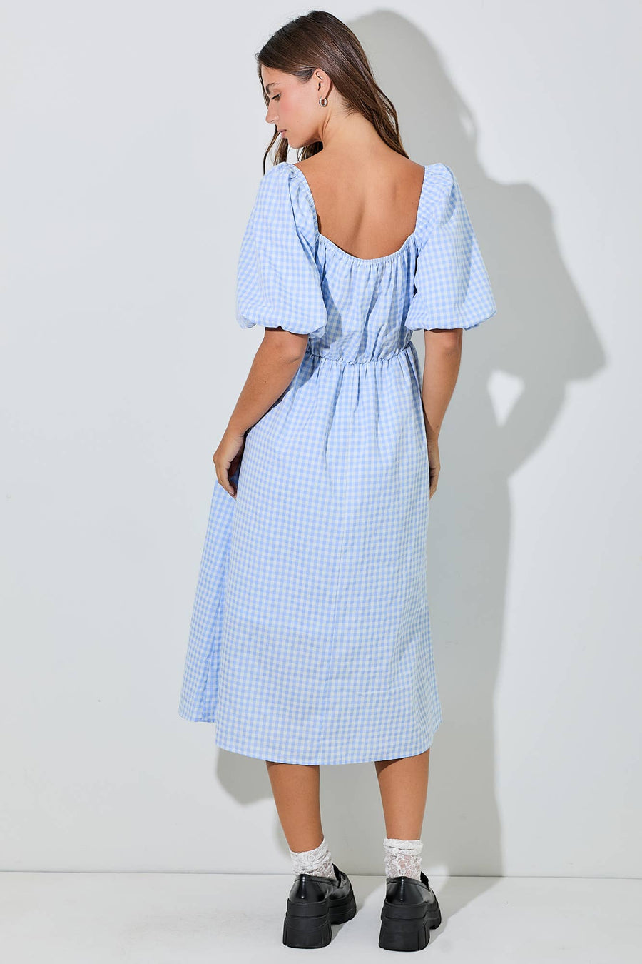 “Darla” Gingham Midi Dress