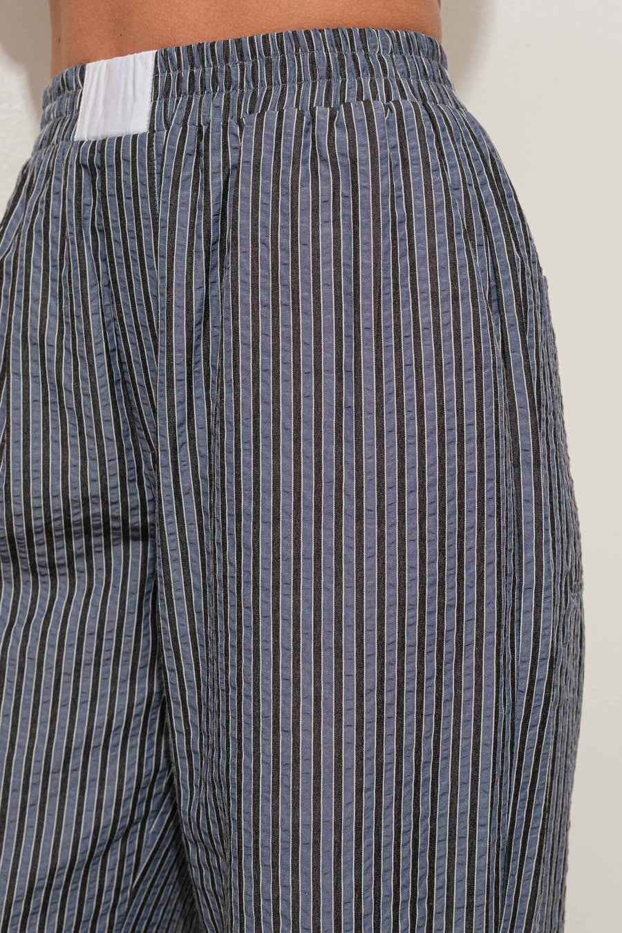 “Grimes” Striped Bottoms With Pockets Blue Willow Collection