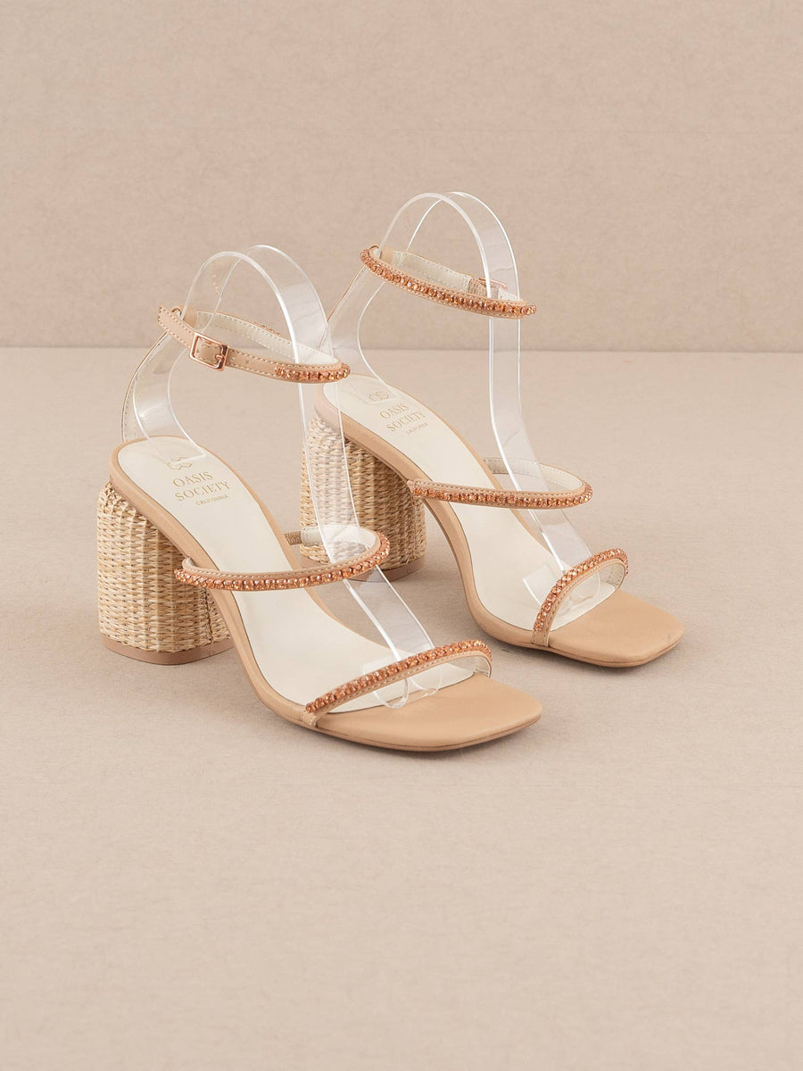 The Destiny, Rose Gold Raffia Heels