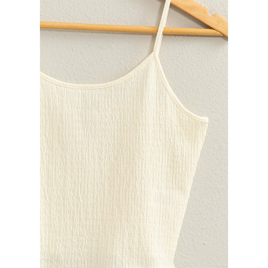 “Imogen” Cream Cropped Ribbed Cami