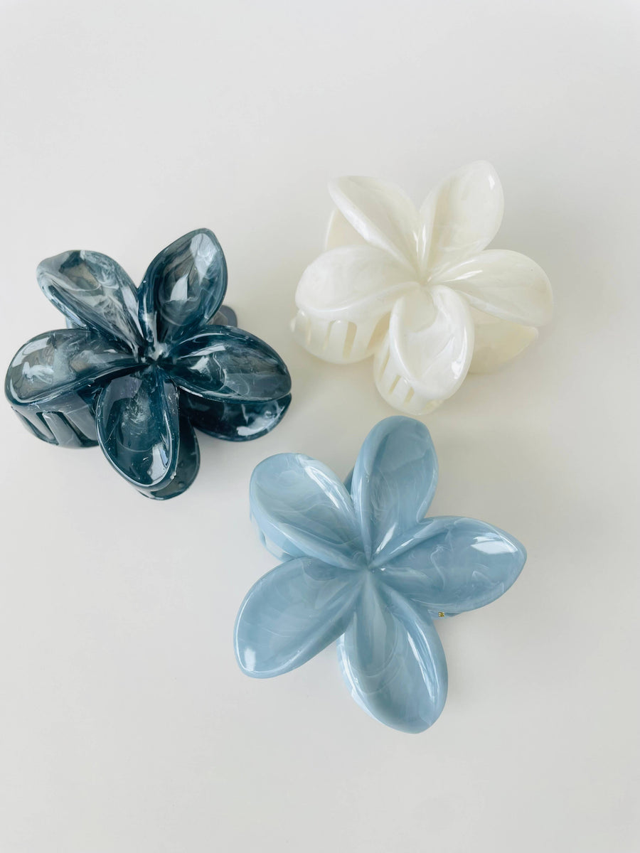 Marbled Hawaiian Flower Coastal Claw Clip