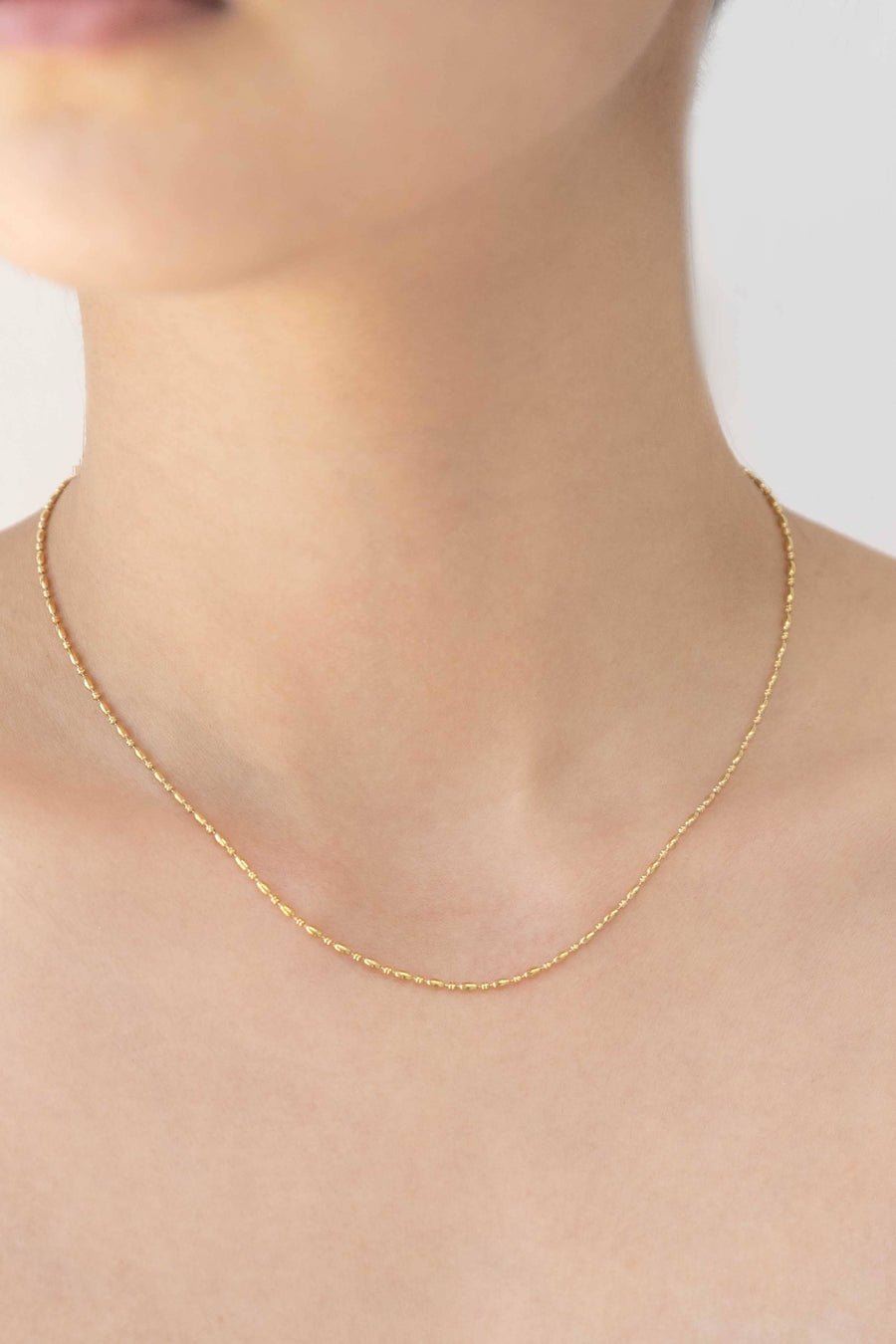 Mini Gold Bead Chain Necklace