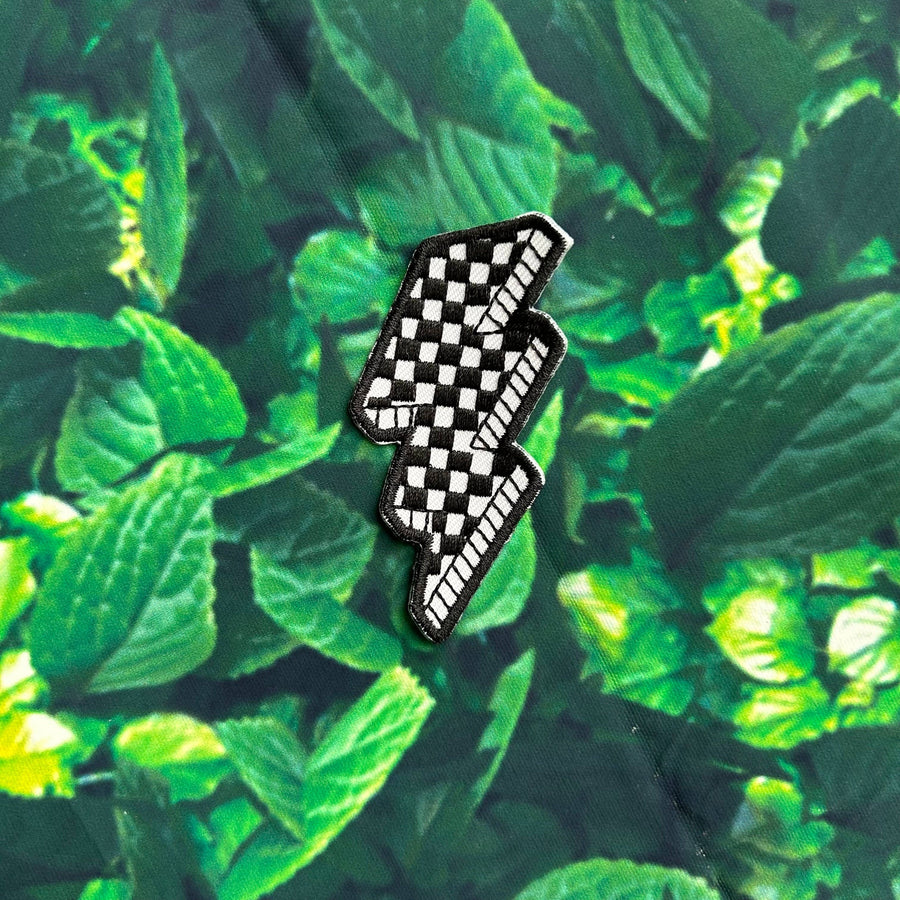 Checkered Lightning Bolt Patch