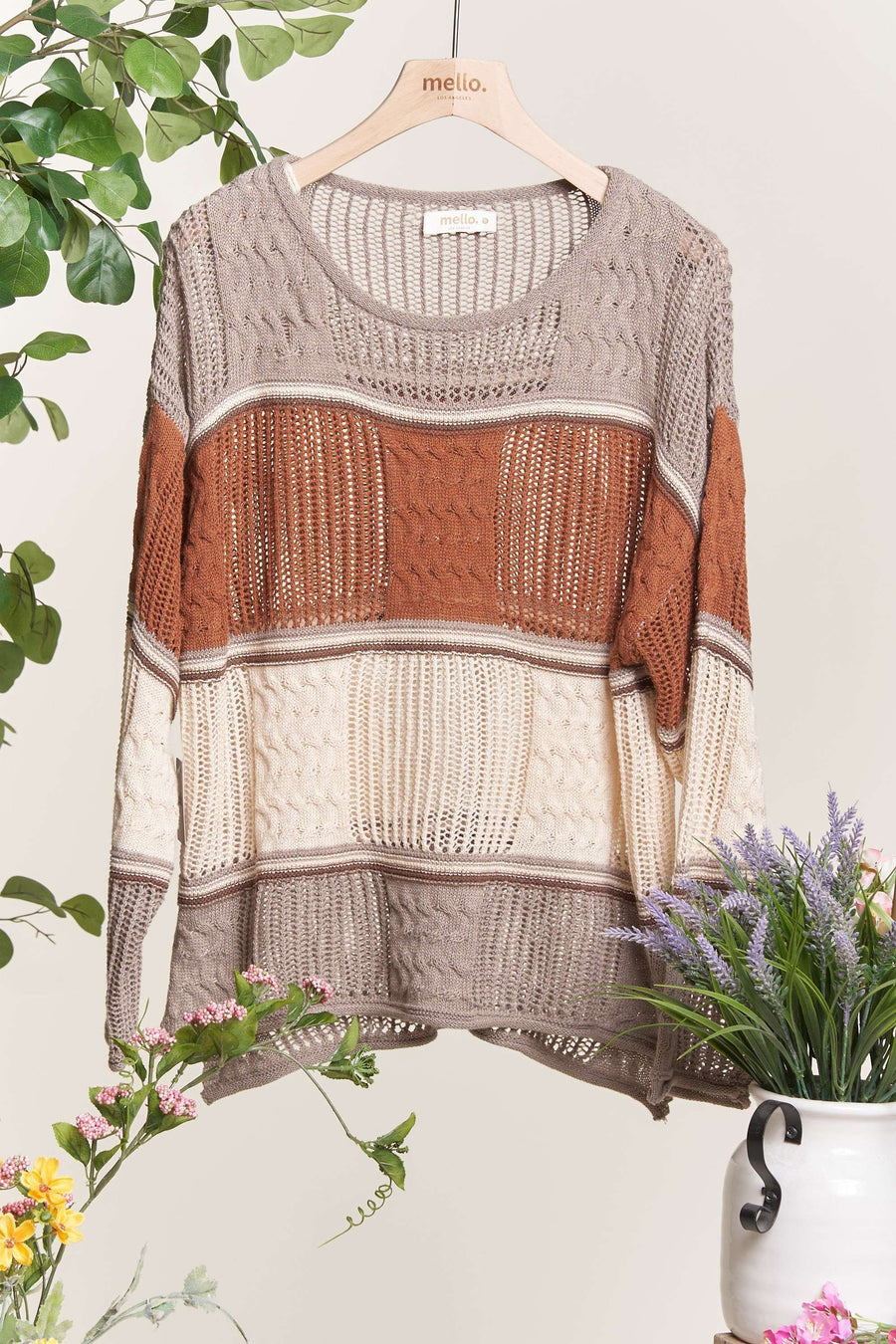 “Maeve” Color Block Spring Sweater