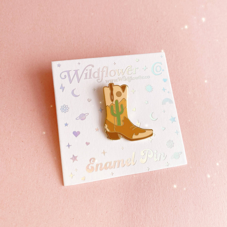 Desert Cowgirl Boot Enamel Pin