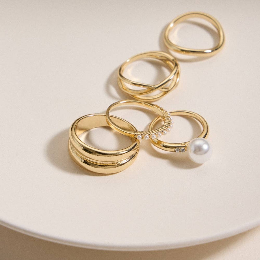 Elegant Gold Stacking Ring Set