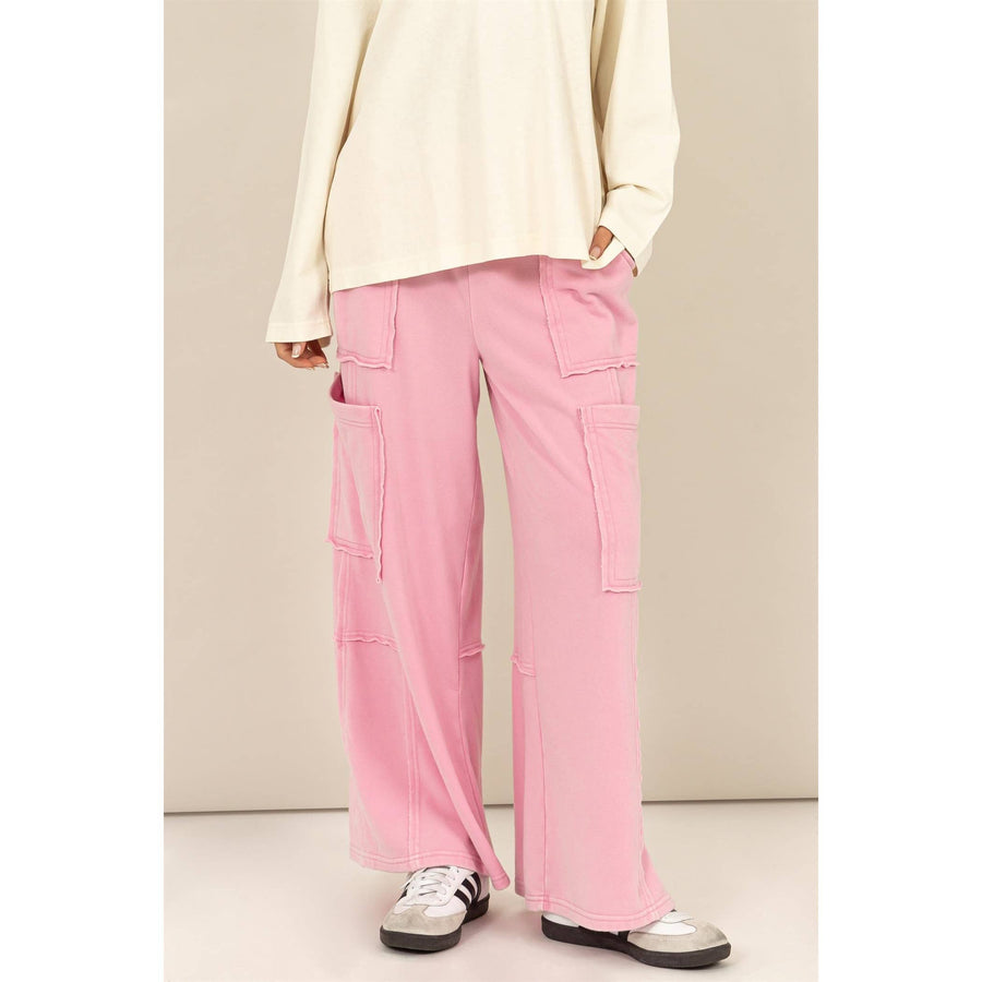 “Jenny” Pink Oversized Utility Sweatpants