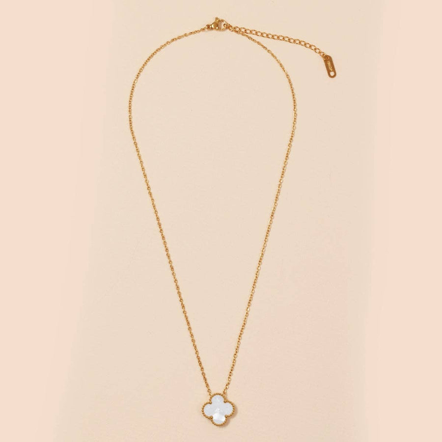 Clover Charm 18K Gold Dip Stainless Steel Necklace