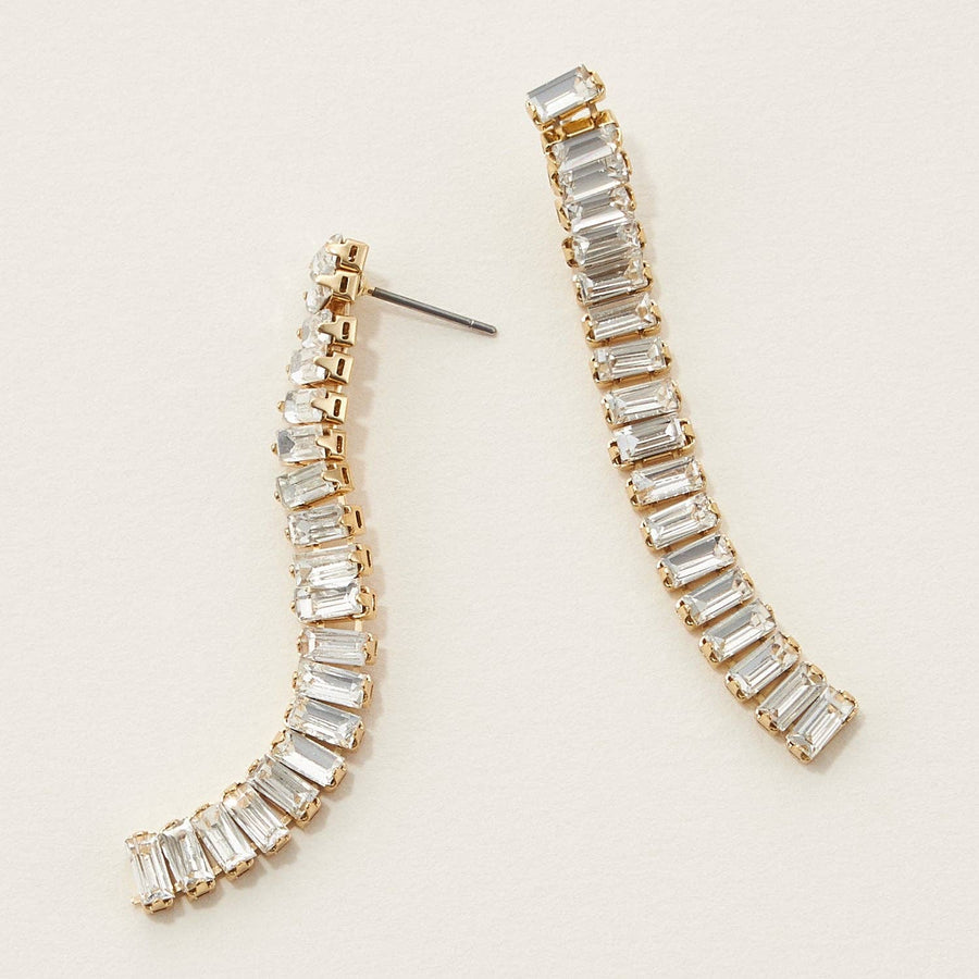 Linked Color Rhinestone Drop Earrings
