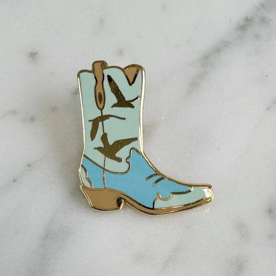 Blue Seagull Cowgirl Boot Pin