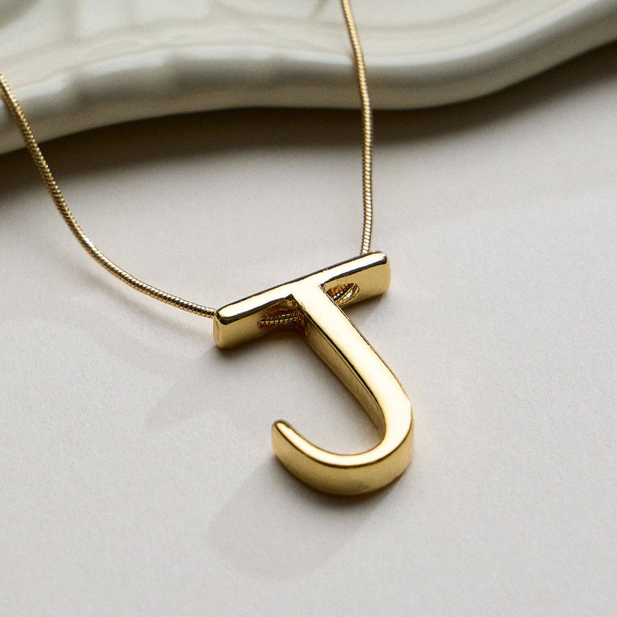 Gold Dipped Alphabet Charm Necklace