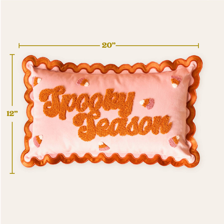 Scalloped Rectangle Throw Pillow-Spooky Season