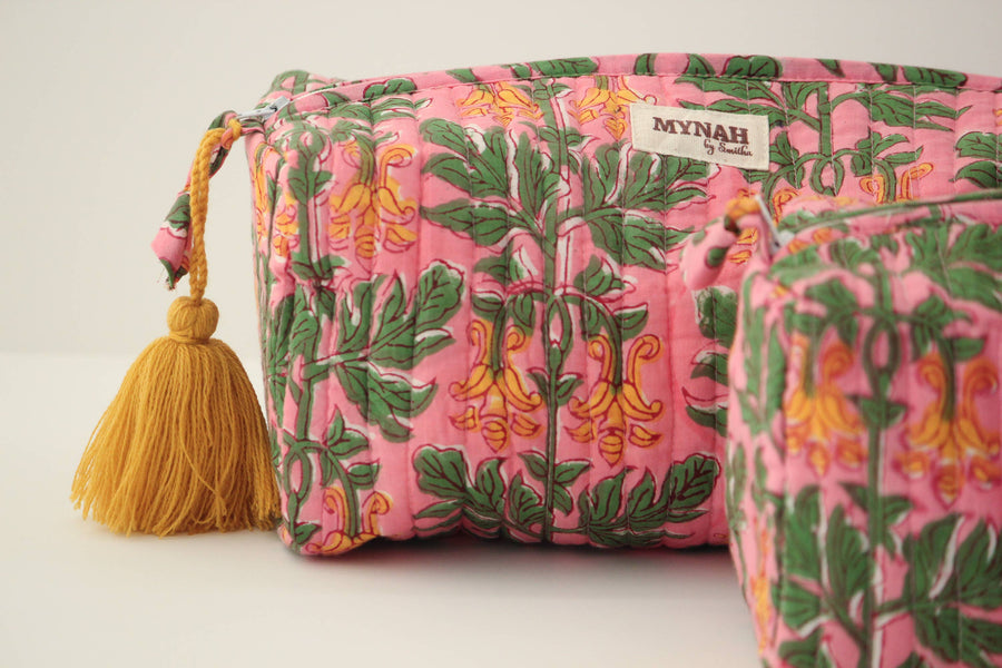 Bubblegum forest print travel/make up/organizer/bag