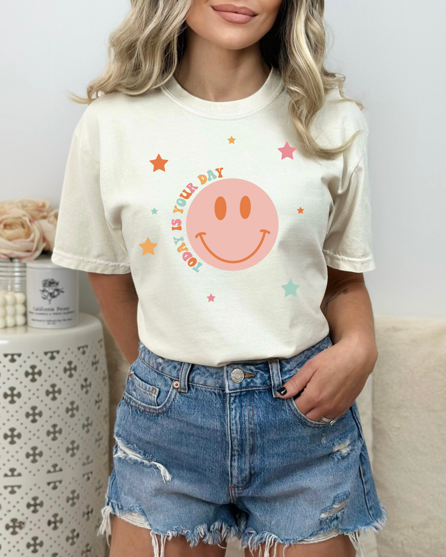 Smiley Face “Today Is Your Day” Graphic Tee