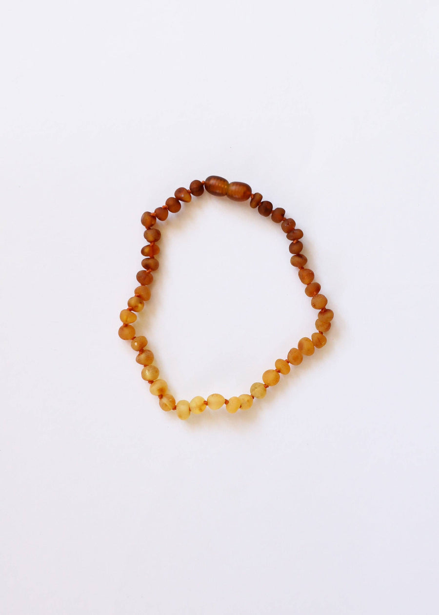 Raw Baltic Amber & Sunflower Necklace Baby