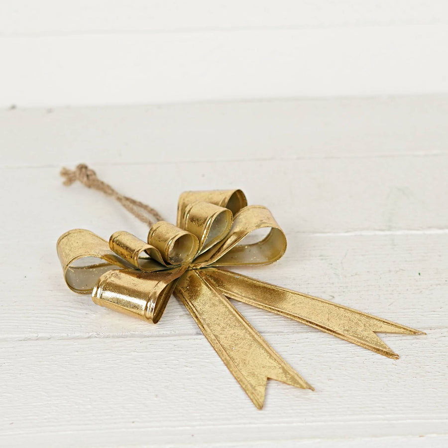 Gold Metal Bow Ornament