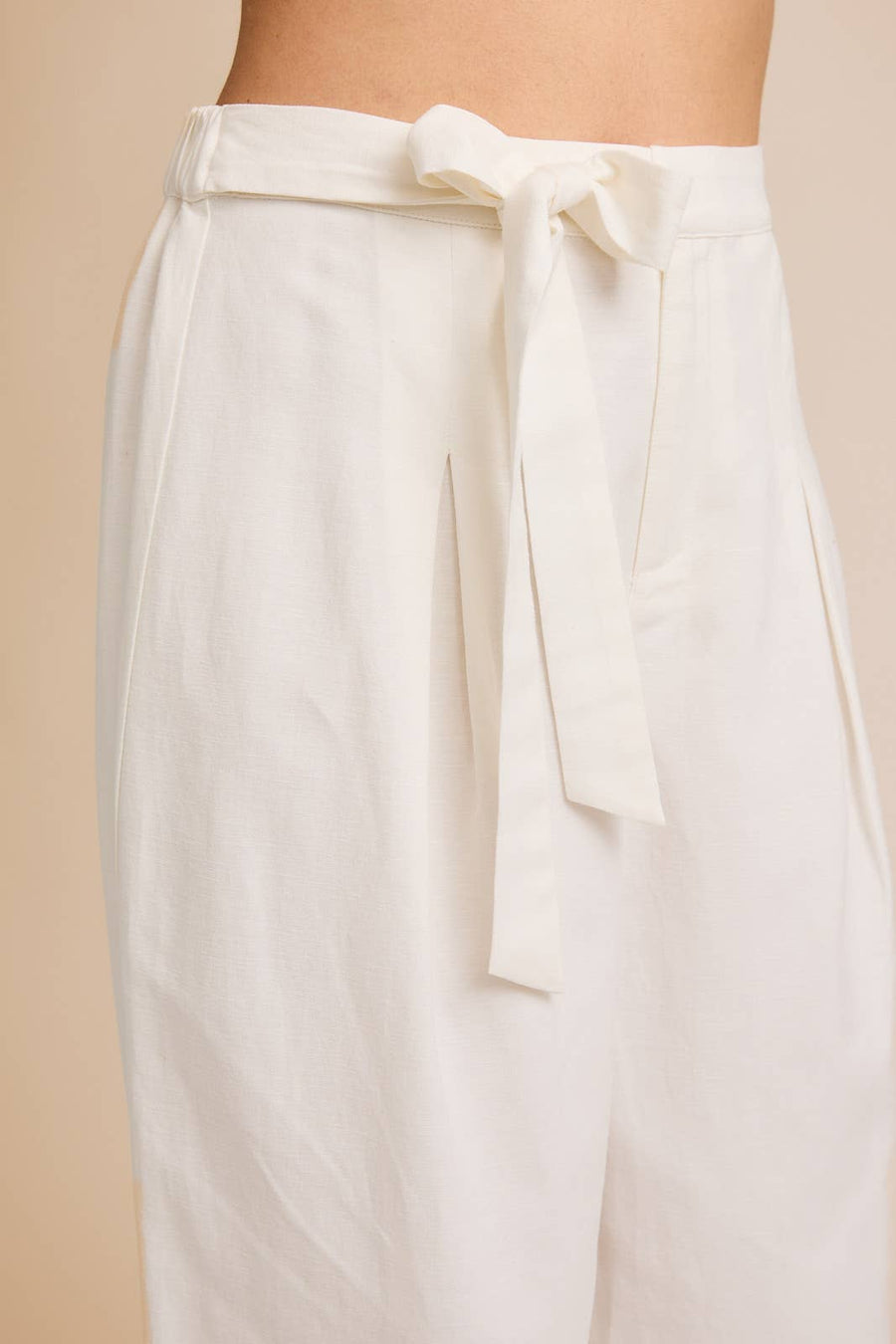 “Catriona” Front Tie Pleated Pants