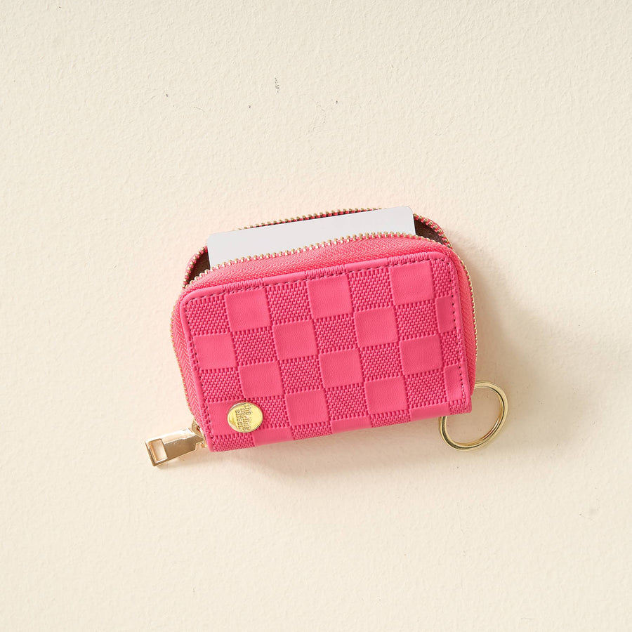 Zip Around Wallet Hot Pink Check