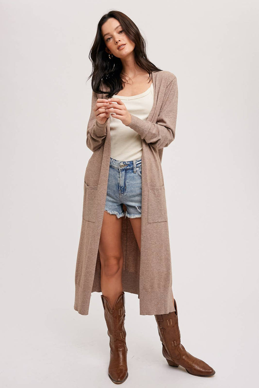 “Emmalynn” Longline Open Front Cardigan