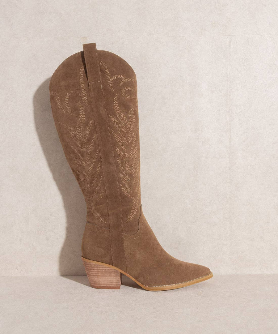 The Samara Brown | Embroidered Tall Boot