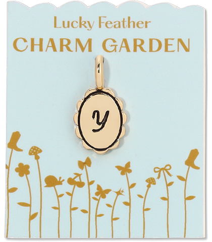 Scalloped Initial Charm - Charm Garden - Y