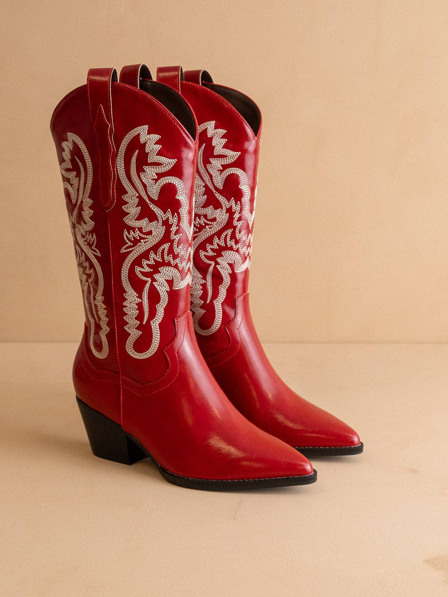 “Amaya” Cherry Western Boots