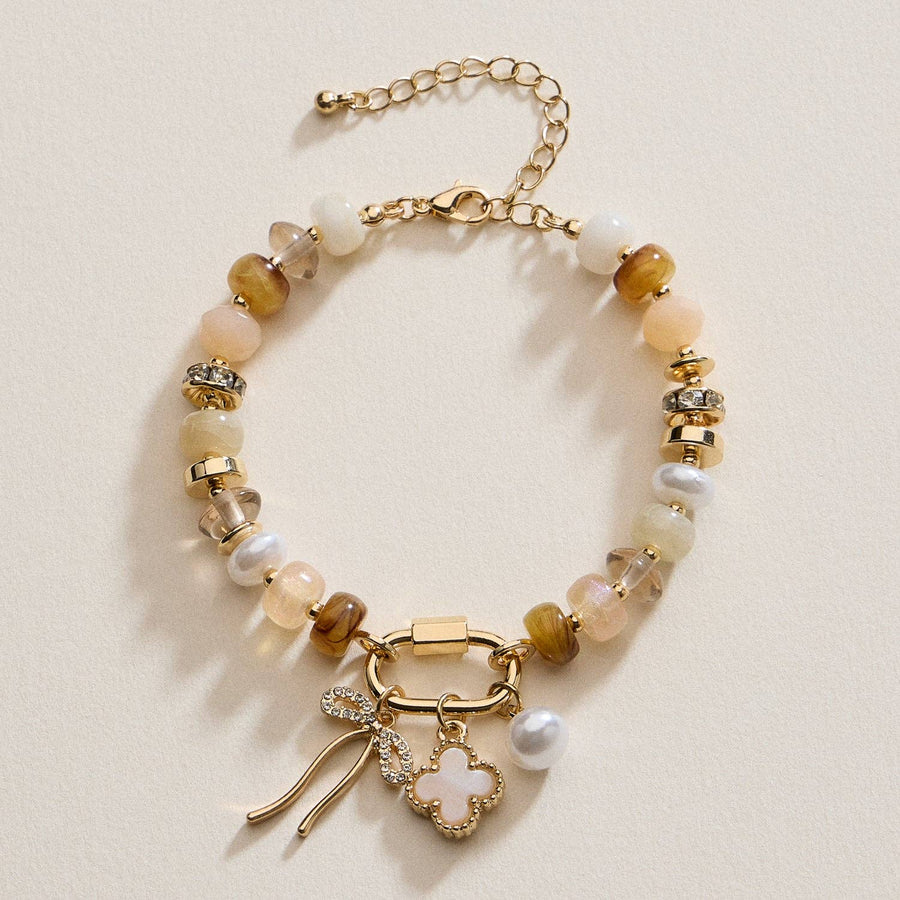 Natural Beaded Charm Bracelet