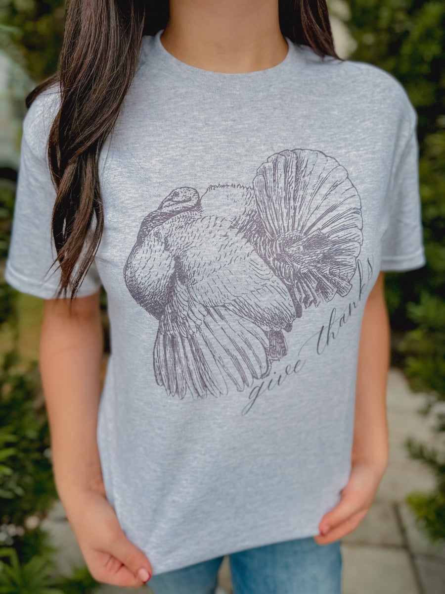 “Give Thanks” Turkey Graphic Tee