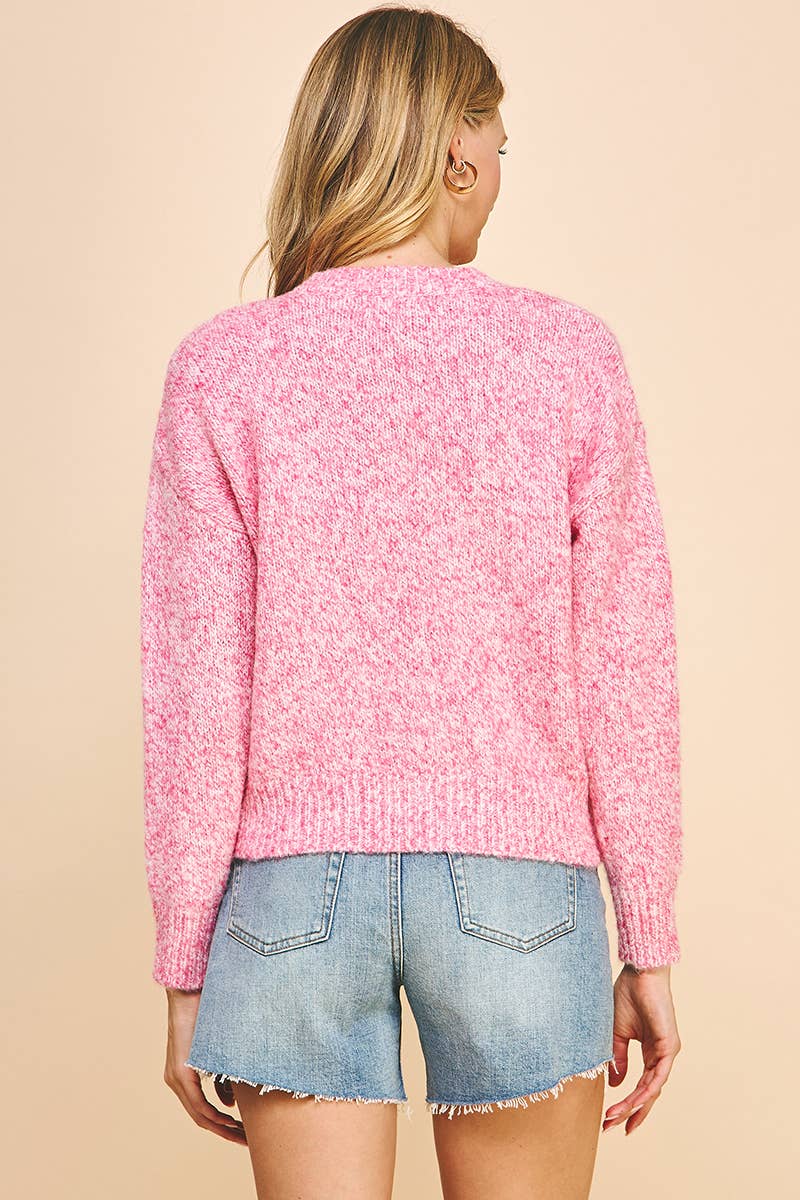 “Esther” CREWNECK SWEATER PULLOVER - PINK