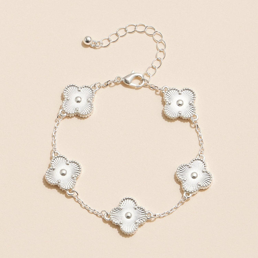 Silver Clover Charm Bracelet
