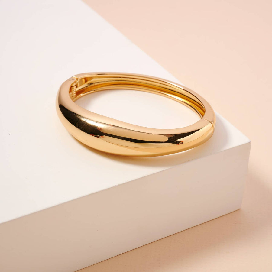 Thin and Wavy Gold Cuff Bracelet