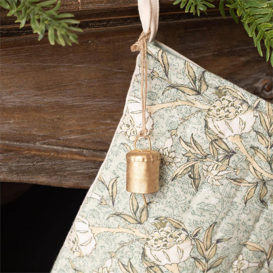 Block Print Stockings With Bells