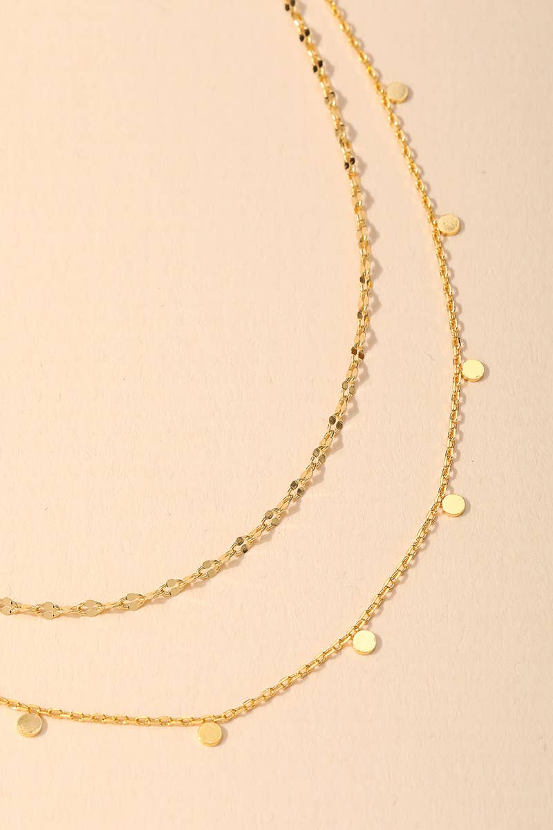 Dainty Layered Coin Choker Necklace