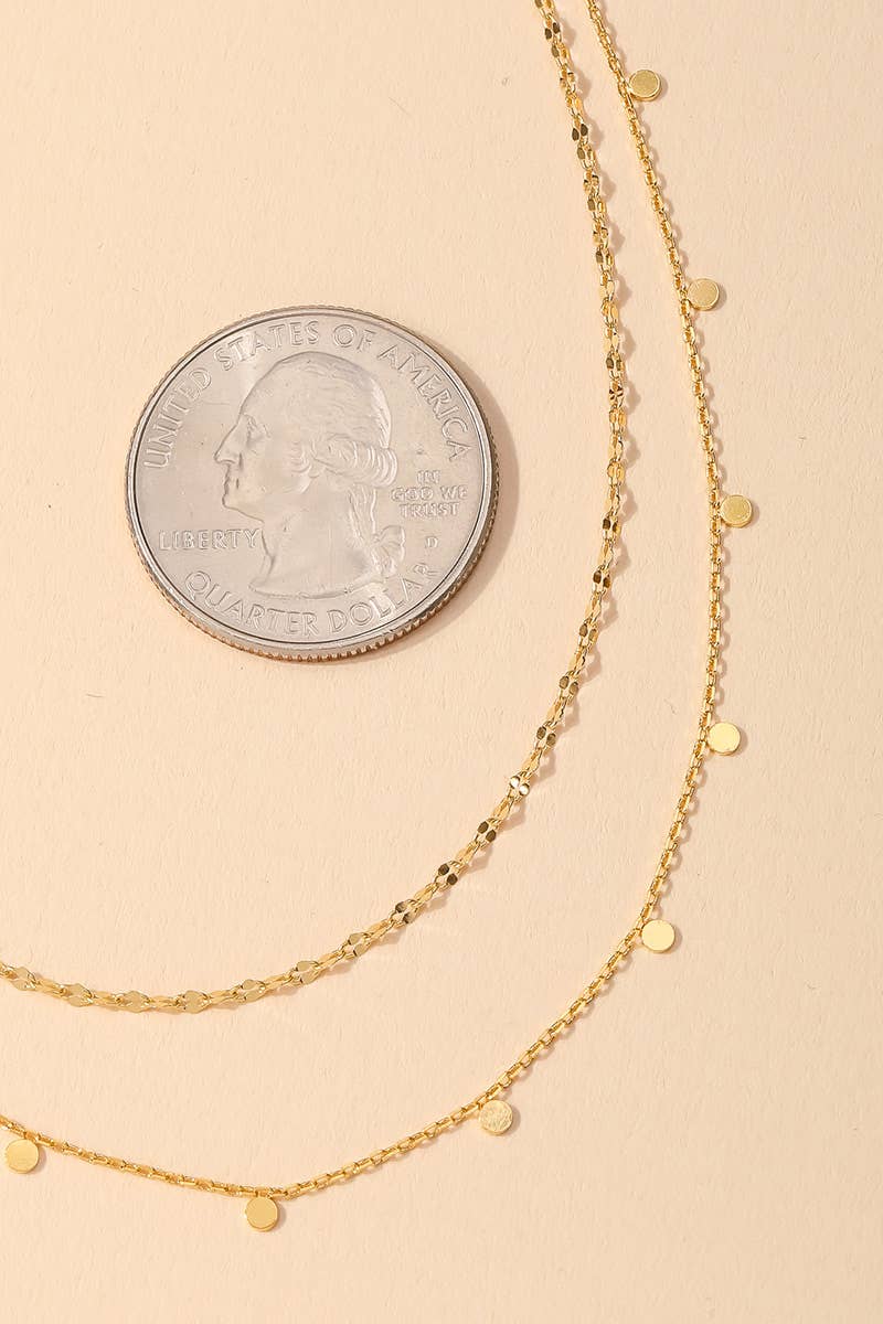 Dainty Layered Coin Choker Necklace