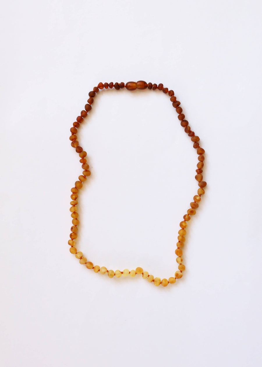 Raw Baltic Amber & Sunflower Necklace Baby