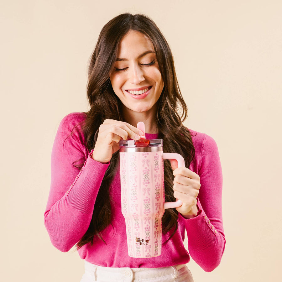 40 oz Flip Straw Tumbler-Oh So Fancy Pink