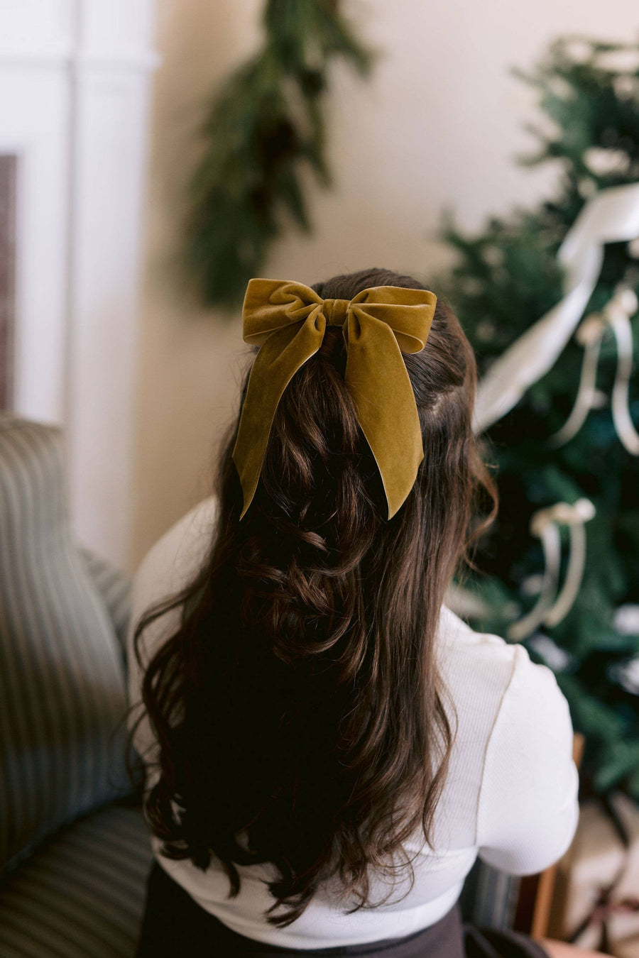Large Velvet Hair Bow Barrette for Women | Bailee Bow
