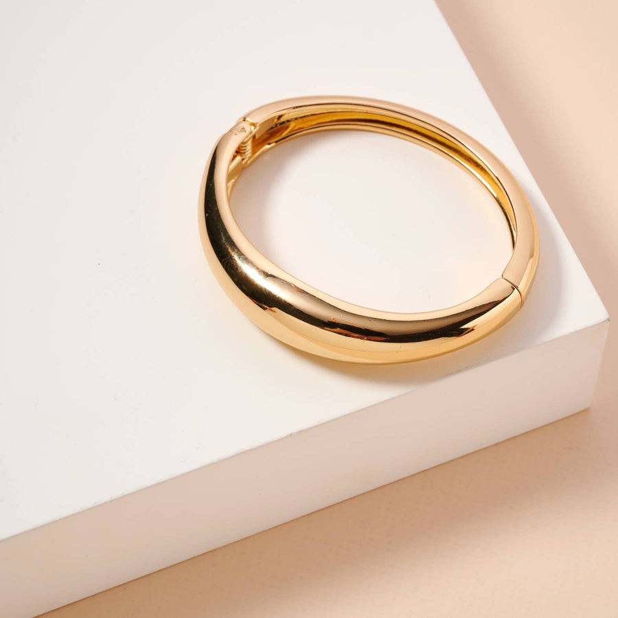 Thin and Wavy Gold Cuff Bracelet