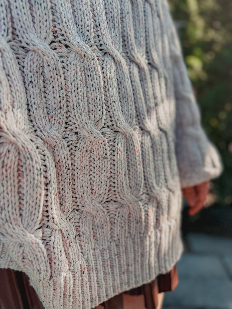 “Lisa” Cable Knit Sweater Plus Size