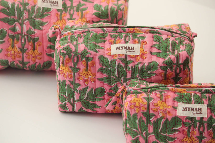 Bubblegum forest print travel/make up/organizer/bag