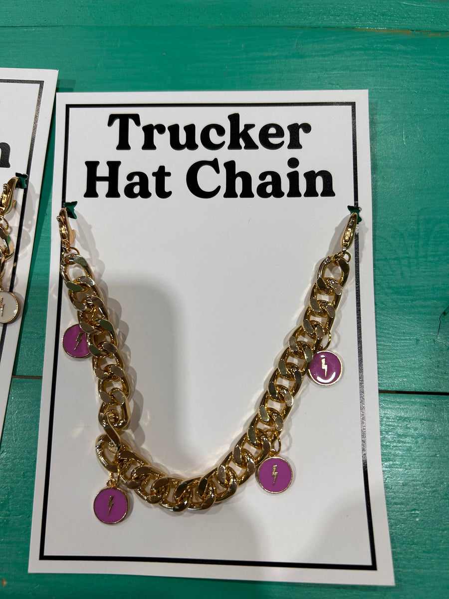 Gold Bolt Trucker Hat Chain