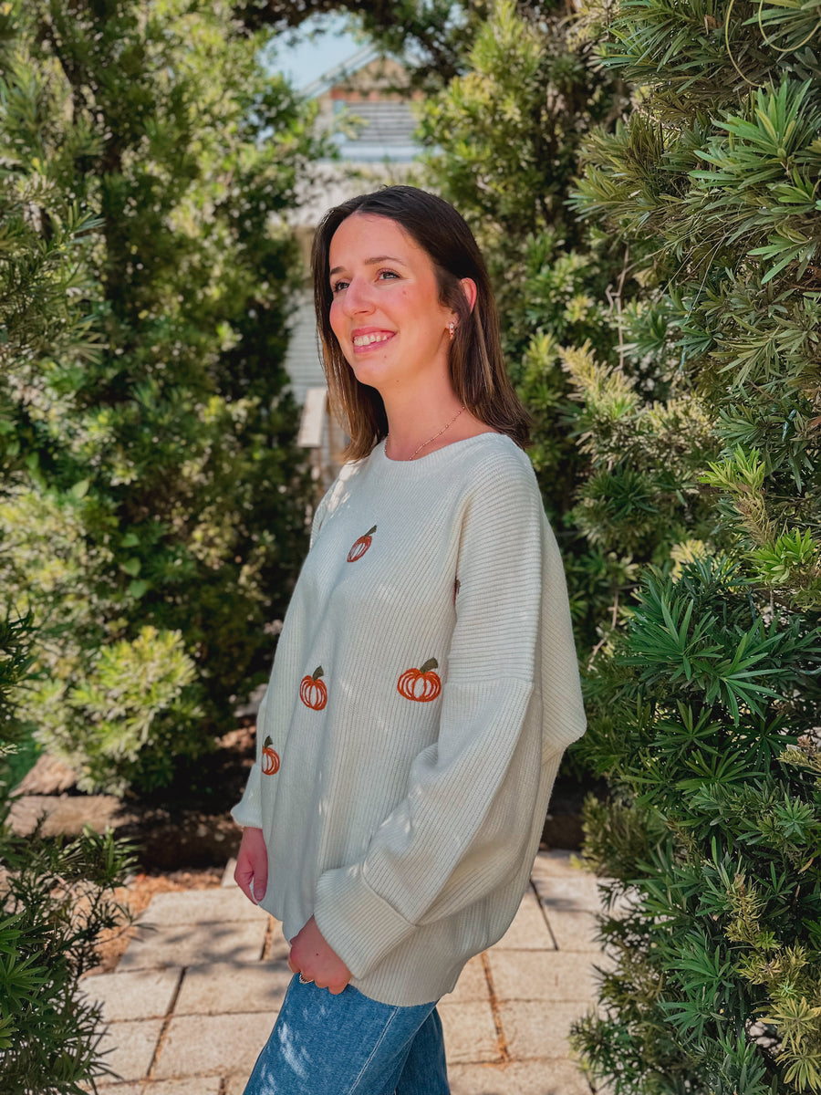 Plus Size Pumpkin Knitted Jumper LUXE DIVA Pumpkin Face Knitted