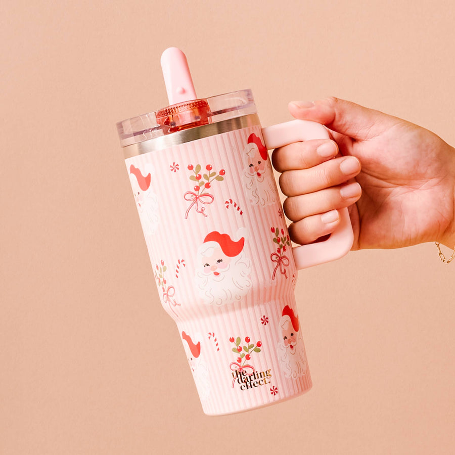 20oz Lifestyle Flip Straw Tumbler-Holly Jolly Santa