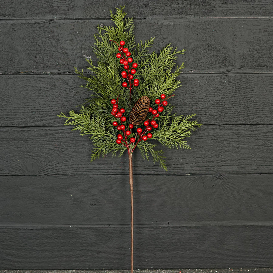 29in Cedar Sprigs with Red Berries